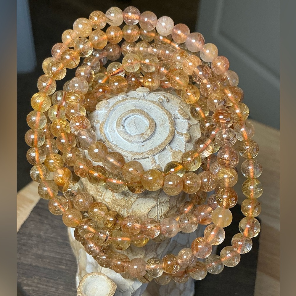 Gold Rutilated Quartz 5.6mm *price is for one - Picture 6 of 6